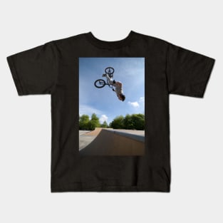 BMX Bike Stunt Back Flip Kids T-Shirt